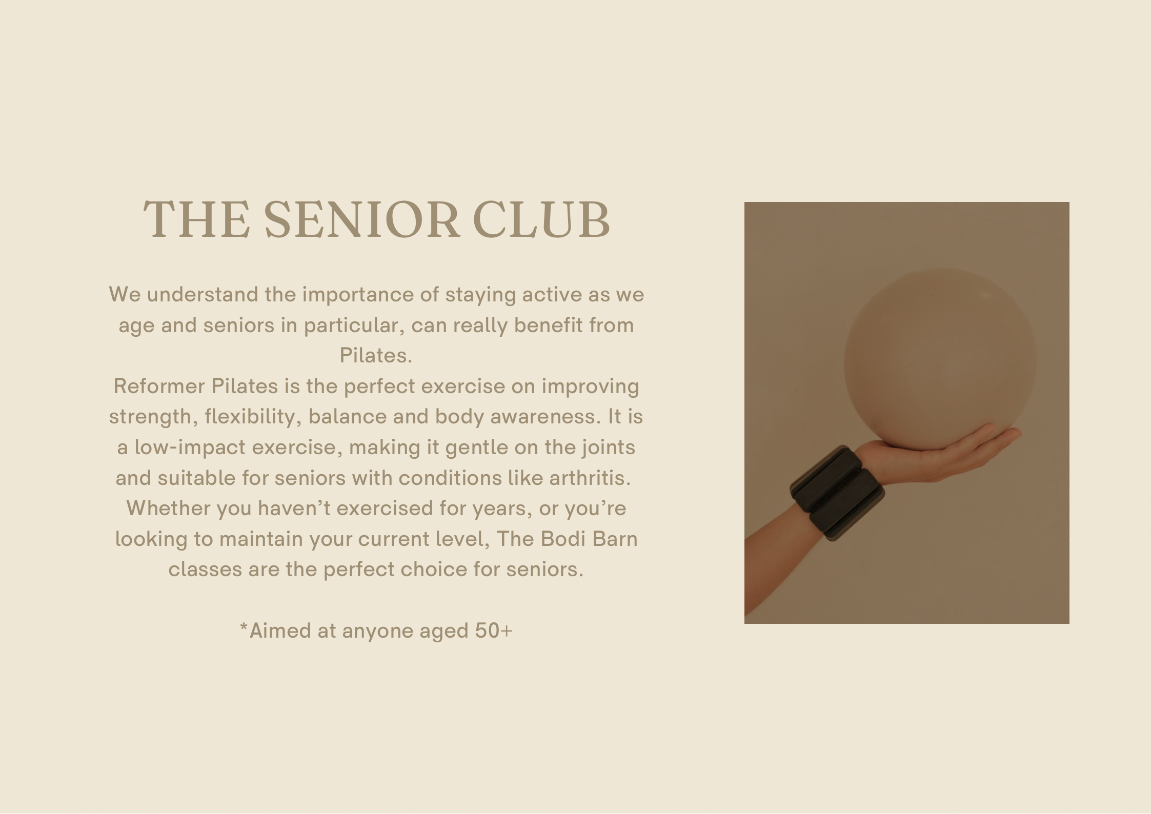 An infographic explaining who The Senior Club is good for