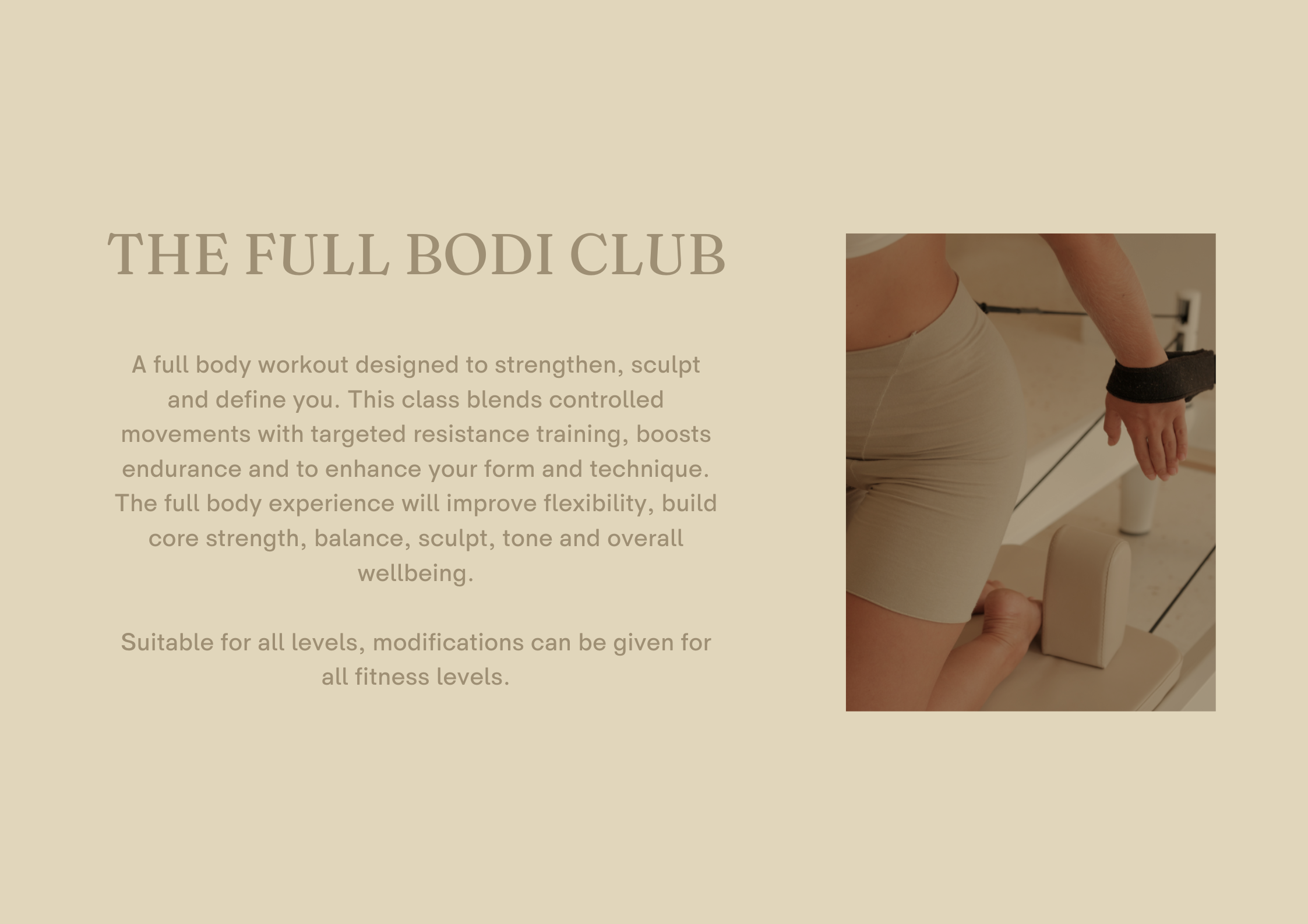An infographic explaining who the Full Bodi Club is good for.